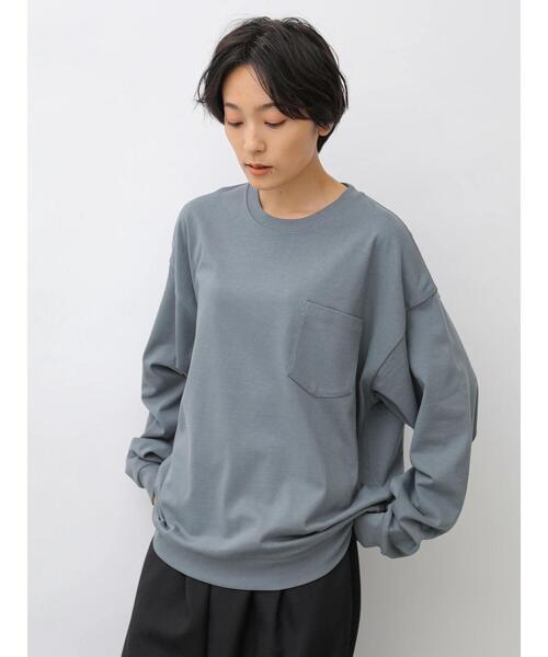 AMERICAN HOLIC（アメリカンホリック）の「ポケット付きBIGカットプルオーバー　＊（Tシャツ/カットソー・レディース・ブラック/アイボリー/ブラウン/ブルー/カーキ・M/L）」の19枚目の写真