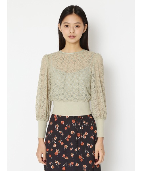 LILY BROWN（リリーブラウン）の「レースリブトップス（Tシャツ