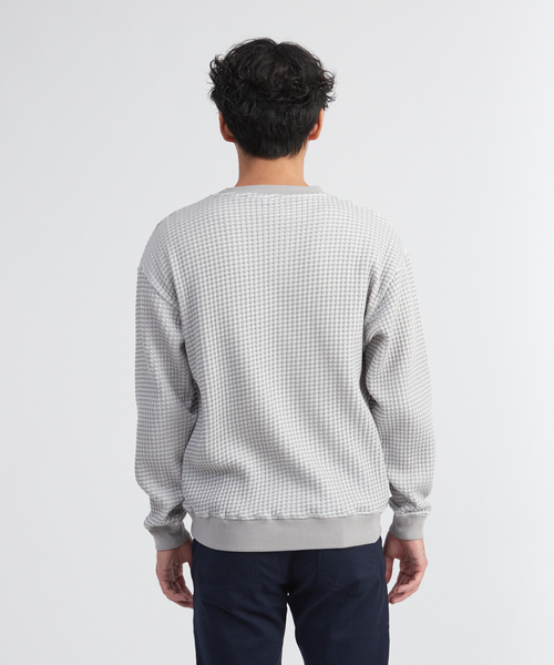 MYSELF ABAHOUSE（マイセルフアバハウス）の「【MYSELF ABAHOUSE】バーズアイ ワッフル ワイドシルエット スウェット（スウェット・メンズ・ブラック/ベージュ/グレー・46/48）」の16枚目の写真