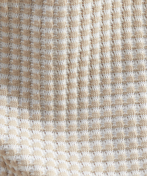 MYSELF ABAHOUSE（マイセルフアバハウス）の「【MYSELF ABAHOUSE】バーズアイ ワッフル ワイドシルエット スウェット（スウェット・メンズ・ブラック/ベージュ/グレー・46/48）」の7枚目の写真