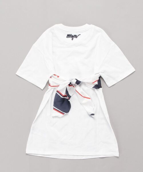 MSGM（エムエスジーエム）の「MSGM(エムエスジーエム)Kids & Junior カットソーTシャツワンピース（Tシャツ/カットソー・キッズ・ホワイト/ブルー・6Y/14Y/4Y/8Y/10Y/12Y）」の4枚目の写真
