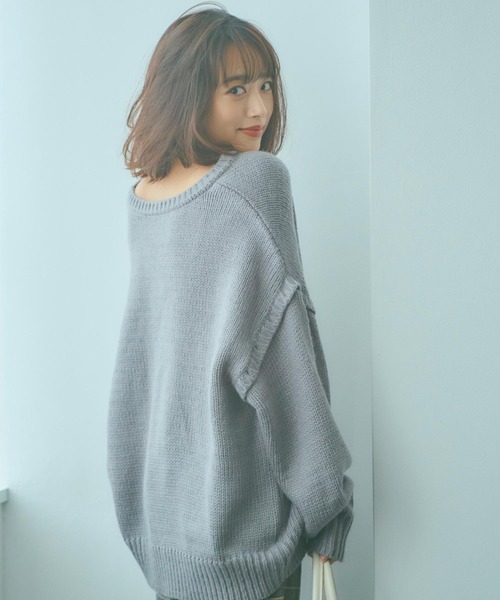 KOBE LETTUCE（コウベレタス）の「［ WEARISTA近藤千尋さん×KOBELETTUCEコラボ ］ マルチWAYニットカーディガン（カーディガン/ボレロ・レディース・ブラック/パープル/グレー/オリーブ/アイボリー/キャメル・FREE）」の4枚目の写真