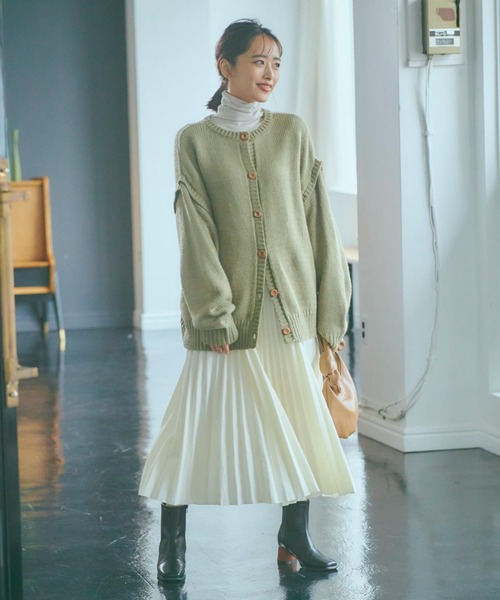 KOBE LETTUCE（コウベレタス）の「［ WEARISTA近藤千尋さん×KOBELETTUCEコラボ ］ マルチWAYニットカーディガン（カーディガン/ボレロ・レディース・ブラック/パープル/グレー/オリーブ/アイボリー/キャメル・FREE）」の20枚目の写真