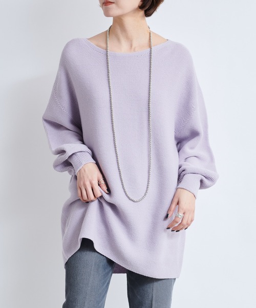 DouDou（ドゥドゥ）の「ガーター袖ボリュームプルオーバー（ニット/セーター・レディース・オフホワイト/グレイッシュベージュ/ラベンダー・FREE）」の3枚目の写真