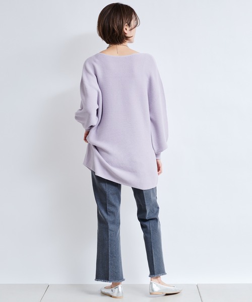 DouDou（ドゥドゥ）の「ガーター袖ボリュームプルオーバー（ニット/セーター・レディース・オフホワイト/グレイッシュベージュ/ラベンダー・FREE）」の6枚目の写真