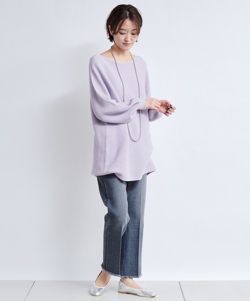 DouDou（ドゥドゥ）の「ガーター袖ボリュームプルオーバー（ニット/セーター・レディース・オフホワイト/グレイッシュベージュ/ラベンダー・FREE）」の5枚目の写真