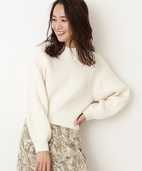 Beauty リブボリュームショートニット ニット セーター N N Beauty Natural トップス セール N N Basic エヌエヌナチュラルビューティーベーシック のファッション