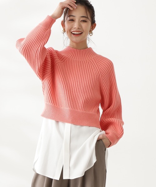 Beauty リブボリュームショートニット ニット セーター N N Beauty Natural トップス セール N N Basic エヌエヌナチュラルビューティーベーシック のファッション