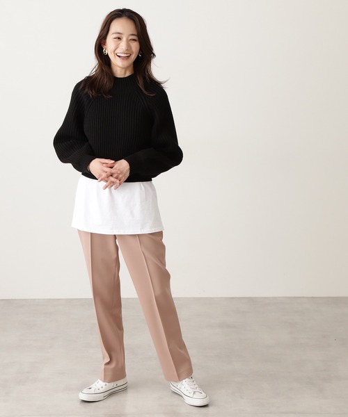 Beauty リブボリュームショートニット ニット セーター N N Beauty Natural トップス セール N N Basic エヌエヌナチュラルビューティーベーシック のファッション