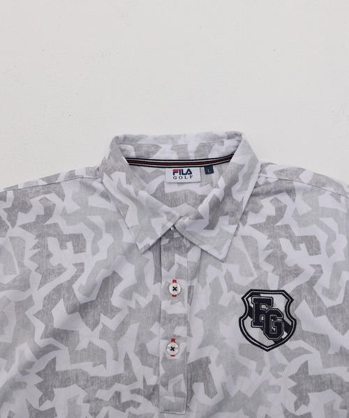 FILA(フィラ)の「【FILA GOLF/フィラゴルフ】かすれ調 カモ柄 半袖ポロシャツ/接触冷感(ポロシャツ・メンズ・ターコイズブルー/ホワイト・L/LL/M)」の14枚目の写真