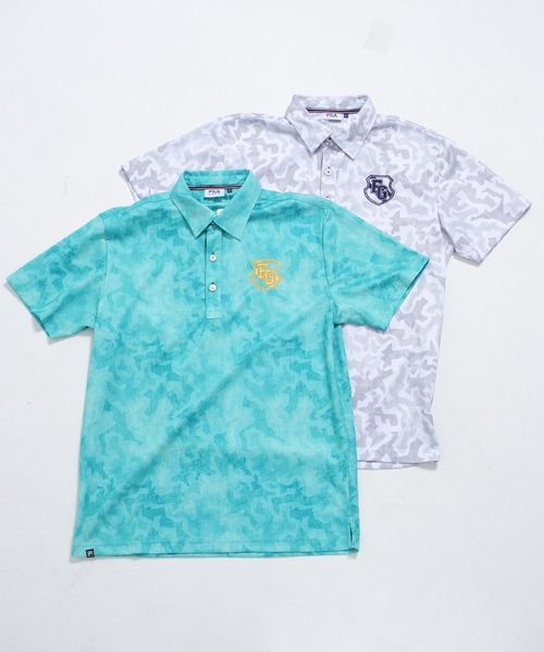 FILA(フィラ)の「【FILA GOLF/フィラゴルフ】かすれ調 カモ柄 半袖ポロシャツ/接触冷感(ポロシャツ・メンズ・ターコイズブルー/ホワイト・L/LL/M)」の21枚目の写真