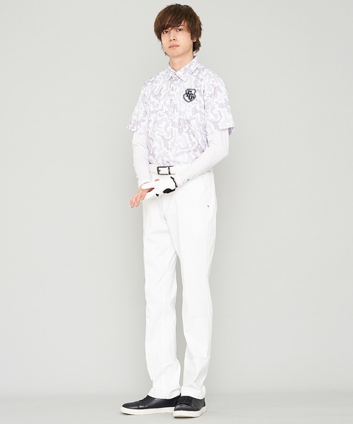 FILA(フィラ)の「【FILA GOLF/フィラゴルフ】かすれ調 カモ柄 半袖ポロシャツ/接触冷感(ポロシャツ・メンズ・ターコイズブルー/ホワイト・L/LL/M)」の8枚目の写真