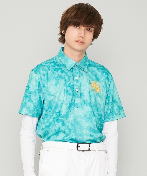 FILA(フィラ)の「【FILA GOLF/フィラゴルフ】かすれ調 カモ柄 半袖ポロシャツ/接触冷感(ポロシャツ・メンズ・ターコイズブルー/ホワイト・L/LL/M)」の10枚目の写真