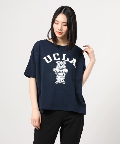 ANTIBAL（アンティバル）の「ANTIBAL/アンティバル  UCLA/ユーシーエルエー  ベアーカレッジプリントTシャツ   212AN2ST147（Tシャツ/カットソー・レディース・ホワイト/ネイビー/グリーン・FREE）」の2枚目の写真