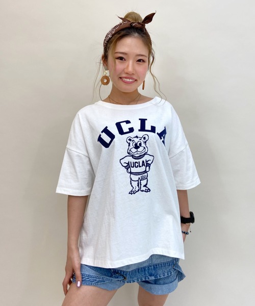 ANTIBAL（アンティバル）の「ANTIBAL/アンティバル  UCLA/ユーシーエルエー  ベアーカレッジプリントTシャツ   212AN2ST147（Tシャツ/カットソー・レディース・ホワイト/ネイビー/グリーン・FREE）」の3枚目の写真
