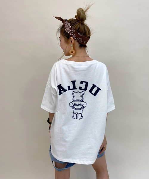 ANTIBAL（アンティバル）の「ANTIBAL/アンティバル  UCLA/ユーシーエルエー  ベアーカレッジプリントTシャツ   212AN2ST147（Tシャツ/カットソー・レディース・ホワイト/ネイビー/グリーン・FREE）」の9枚目の写真