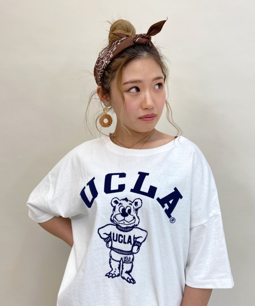 ANTIBAL（アンティバル）の「ANTIBAL/アンティバル  UCLA/ユーシーエルエー  ベアーカレッジプリントTシャツ   212AN2ST147（Tシャツ/カットソー・レディース・ホワイト/ネイビー/グリーン・FREE）」の10枚目の写真
