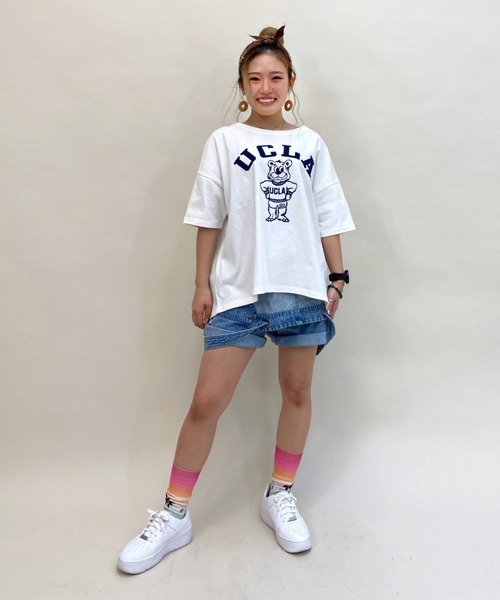 ANTIBAL（アンティバル）の「ANTIBAL/アンティバル  UCLA/ユーシーエルエー  ベアーカレッジプリントTシャツ   212AN2ST147（Tシャツ/カットソー・レディース・ホワイト/ネイビー/グリーン・FREE）」の11枚目の写真