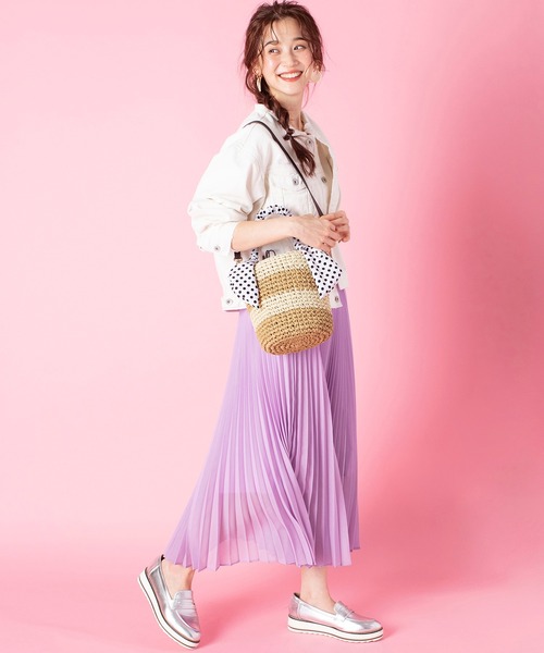 Via Demizon(ビアデミゾン)の「ボーダー柄の小ぶりの2WAYショルダーカゴバッグ(かごバッグ・レディース・ネイビー/ブラウン/カーキ・FREE)」の10枚目の写真