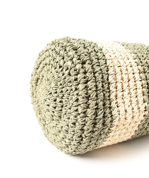 Via Demizon(ビアデミゾン)の「ボーダー柄の小ぶりの2WAYショルダーカゴバッグ(かごバッグ・レディース・ネイビー/ブラウン/カーキ・FREE)」の22枚目の写真