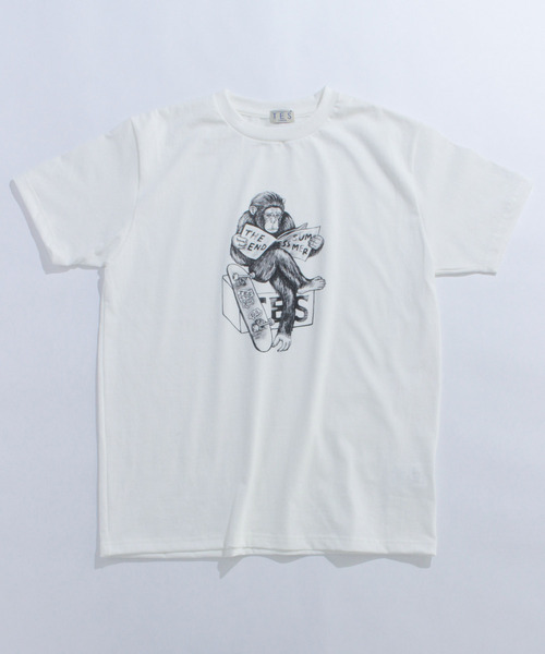 The Endless Summer（エンドレスサマー）の「TES THINKING MONKEY T-SHIRT（Tシャツ/カットソー・メンズ・チャコール/ホワイト/サックスブルー・SMALL/MEDIUM/LARGE/X-LARGE）」の4枚目の写真
