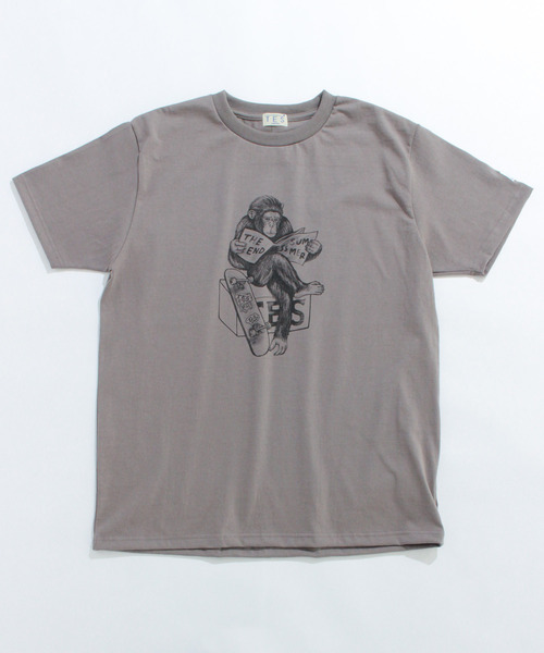 The Endless Summer（エンドレスサマー）の「TES THINKING MONKEY T-SHIRT（Tシャツ/カットソー・メンズ・チャコール/ホワイト/サックスブルー・SMALL/MEDIUM/LARGE/X-LARGE）」の5枚目の写真