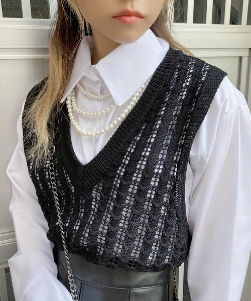 Figments（フィグメンツ）の「無地シャツ（シャツ/ブラウス・レディース・ブラック/ホワイト・FREE）」の6枚目の写真