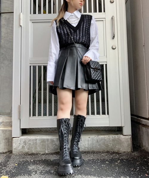 Figments（フィグメンツ）の「無地シャツ（シャツ/ブラウス・レディース・ブラック/ホワイト・FREE）」の7枚目の写真