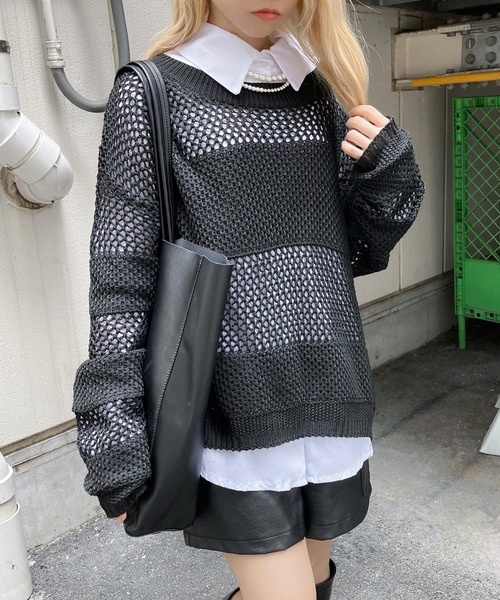 Figments（フィグメンツ）の「無地シャツ（シャツ/ブラウス・レディース・ブラック/ホワイト・FREE）」の5枚目の写真