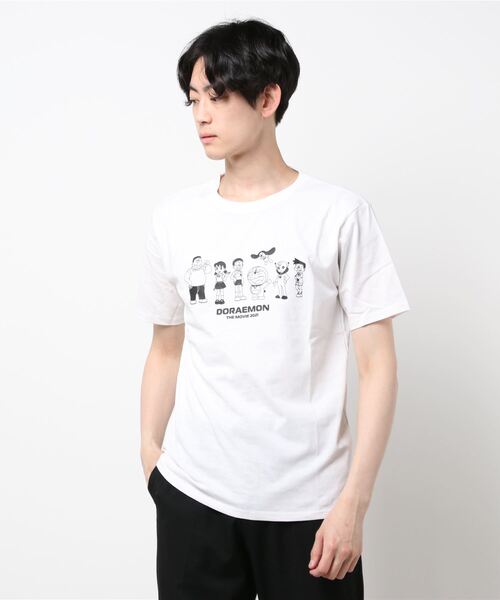 LB/S （エルビーエス）の「【ドラえもん】プリントＴシャツ（Tシャツ/カットソー・メンズ・ホワイト×パープル/スカイブルー/ホワイト×レッド/ライトブルー/ホワイト×イエロー/ホワイト×ピンク/ロイヤルブルー/ネイビー/ブルー/ホワイト×ネイビー/ダークブルー/ホワイト×ブラック/ホワイト×ブルー・MEDIUM/SMALL/LARGE）」の4枚目の写真