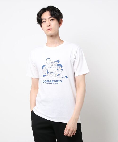 LB/S （エルビーエス）の「【ドラえもん】プリントＴシャツ（Tシャツ/カットソー・メンズ・ホワイト×パープル/スカイブルー/ホワイト×レッド/ライトブルー/ホワイト×イエロー/ホワイト×ピンク/ロイヤルブルー/ネイビー/ブルー/ホワイト×ネイビー/ダークブルー/ホワイト×ブラック/ホワイト×ブルー・MEDIUM/SMALL/LARGE）」の5枚目の写真