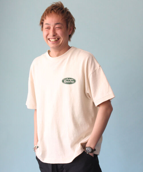 MANASTASH（マナスタッシュ）の「MANASTASH/マナスタッシュ　HEMP TOUR TEE ヘンプツアーティー（Tシャツ/カットソー・メンズ・ナチュラル/ブラック/オレンジ系その他・MEDIUM/LARGE/X-LARGE）」の6枚目の写真