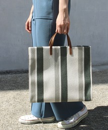 [A4サイズ対応][2WAY] ストライプトートバッグ /ショルダーバッグ