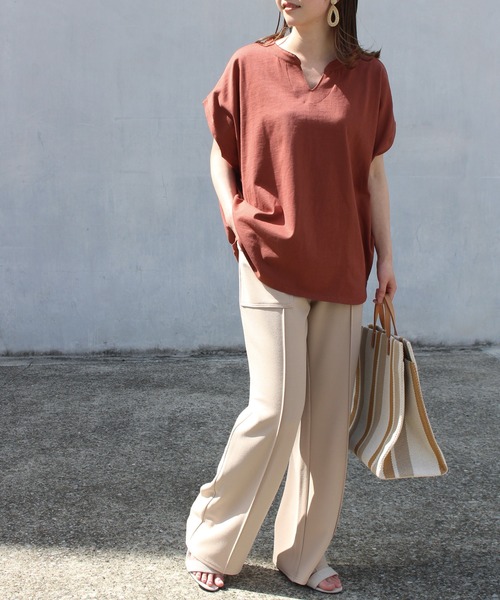 LAVEANGE（ラビアンジェ）の「[A4サイズ対応][2WAY] ストライプトートバッグ /ショルダーバッグ（トートバッグ・レディース・ブラック/ベージュ/グリーン・FREE）」の16枚目の写真