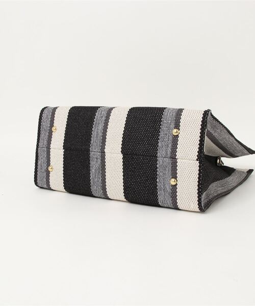 LAVEANGE（ラビアンジェ）の「[A4サイズ対応][2WAY] ストライプトートバッグ /ショルダーバッグ（トートバッグ・レディース・ブラック/ベージュ/グリーン・FREE）」の22枚目の写真