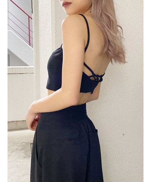 GYDA（ジェイダ）の「BACKデザインビスチェ（キャミソール・レディース・オフホワイト/ブラック・FREE）」の5枚目の写真