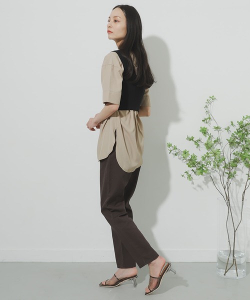 SENSE OF PLACE by URBAN RESEARCH（センスオブプレイスバイアーバンリサーチ）の「『Tallサイズあり』カツラギテーパードパンツ（デニムパンツ・レディース・ブラウン/アイボリー/オリーブ・MEDIUM/SMALL/TALL）」の18枚目の写真