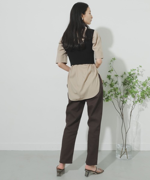 SENSE OF PLACE by URBAN RESEARCH（センスオブプレイスバイアーバンリサーチ）の「『Tallサイズあり』カツラギテーパードパンツ（デニムパンツ・レディース・ブラウン/アイボリー/オリーブ・MEDIUM/SMALL/TALL）」の5枚目の写真