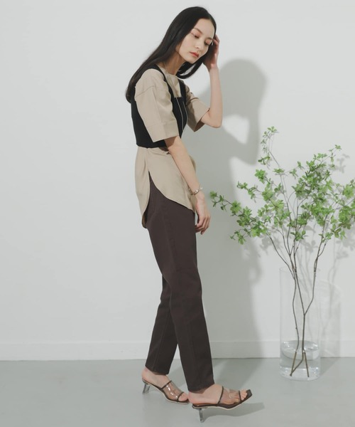 SENSE OF PLACE by URBAN RESEARCH（センスオブプレイスバイアーバンリサーチ）の「『Tallサイズあり』カツラギテーパードパンツ（デニムパンツ・レディース・ブラウン/アイボリー/オリーブ・MEDIUM/SMALL/TALL）」の14枚目の写真