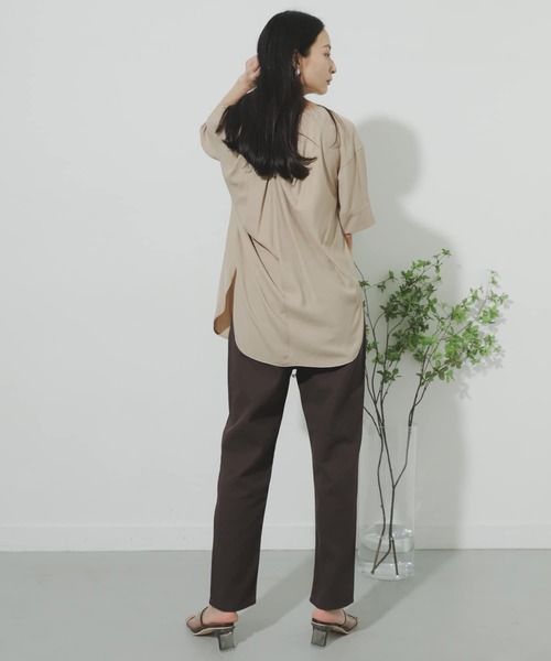 SENSE OF PLACE by URBAN RESEARCH（センスオブプレイスバイアーバンリサーチ）の「『Tallサイズあり』カツラギテーパードパンツ（デニムパンツ・レディース・ブラウン/アイボリー/オリーブ・MEDIUM/SMALL/TALL）」の10枚目の写真