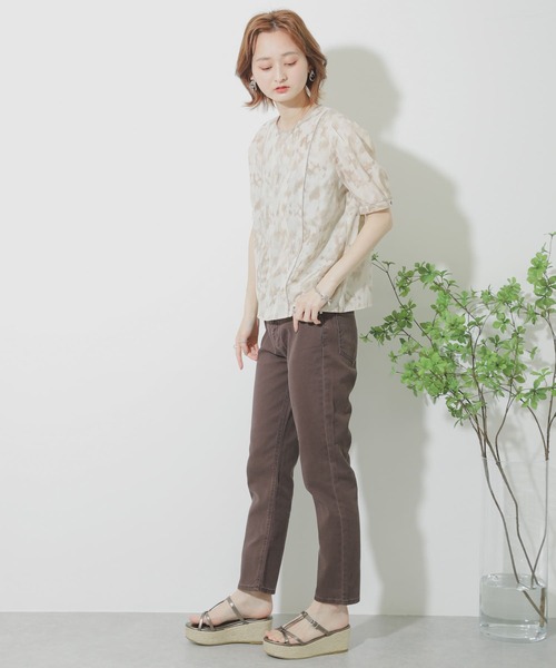 SENSE OF PLACE by URBAN RESEARCH（センスオブプレイスバイアーバンリサーチ）の「『Tallサイズあり』カツラギテーパードパンツ（デニムパンツ・レディース・ブラウン/アイボリー/オリーブ・MEDIUM/SMALL/TALL）」の15枚目の写真