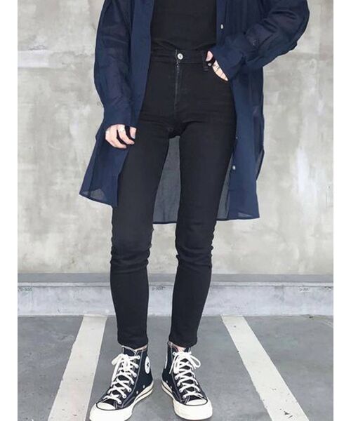 Ungrid（アングリッド）の「ブラックハイウエストストスリ（デニムパンツ・レディース・ブラック・24inch/25inch/26inch/27inch/23inch）」の9枚目の写真