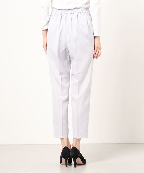 Perfect Suit FActory（パーフェクトスーツファクトリー）の「リネンライク　麻調　セットアップ　Wゴムテーパードパンツ　ネイビー/グレー（スーツパンツ・レディース・ネイビー/ライトグレー・L/M）」の8枚目の写真