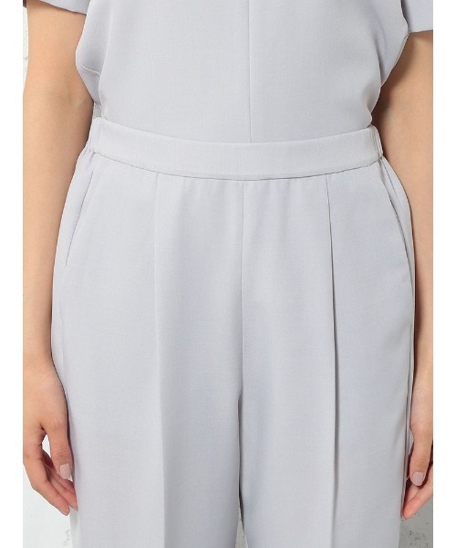 Perfect Suit FActory（パーフェクトスーツファクトリー）の「リネンライク　麻調　セットアップ　Wゴムテーパードパンツ　ネイビー/グレー（スーツパンツ・レディース・ネイビー/ライトグレー・L/M）」の12枚目の写真