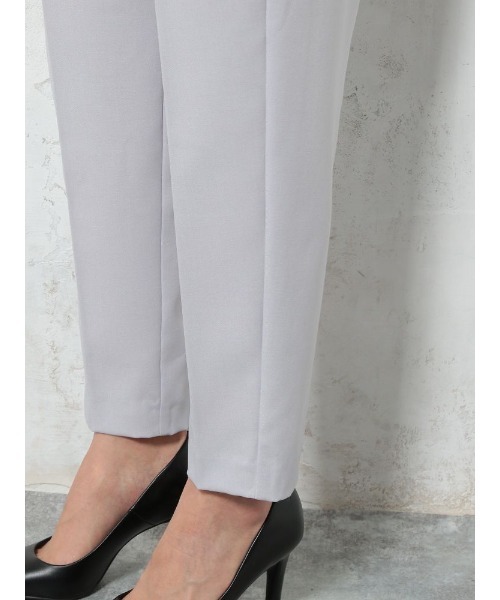 Perfect Suit FActory（パーフェクトスーツファクトリー）の「リネンライク　麻調　セットアップ　Wゴムテーパードパンツ　ネイビー/グレー（スーツパンツ・レディース・ネイビー/ライトグレー・L/M）」の14枚目の写真