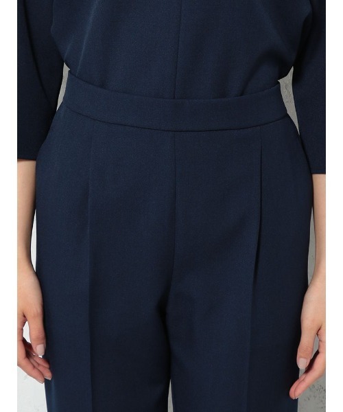 Perfect Suit FActory（パーフェクトスーツファクトリー）の「リネンライク　麻調　セットアップ　Wゴムテーパードパンツ　ネイビー/グレー（スーツパンツ・レディース・ネイビー/ライトグレー・L/M）」の19枚目の写真