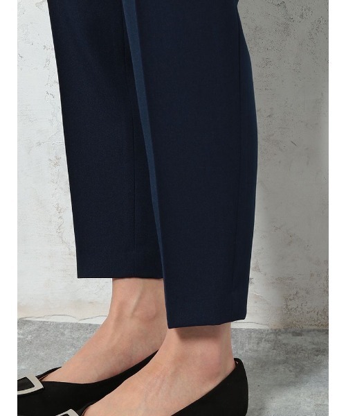 Perfect Suit FActory（パーフェクトスーツファクトリー）の「リネンライク　麻調　セットアップ　Wゴムテーパードパンツ　ネイビー/グレー（スーツパンツ・レディース・ネイビー/ライトグレー・L/M）」の21枚目の写真