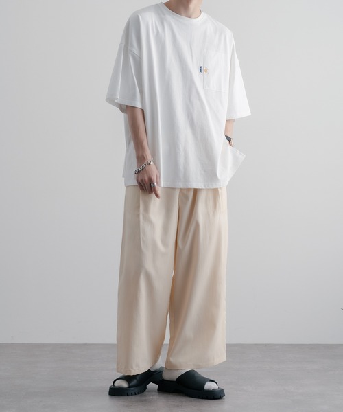 epnokブラックストライプ ワイドパンツ epnok｜エプノックのパンツ（ブラック/黒色系）通販 - ZOZOTOWN