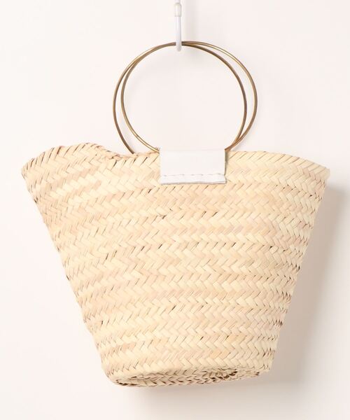 Fatima morocco(ファティマモロッコ)の「【W】【Fatima Morocco】ラウンドハンドルレザーロゴBAG(かごバッグ・レディース・ブラック系/ホワイト系・FREE)」の4枚目の写真