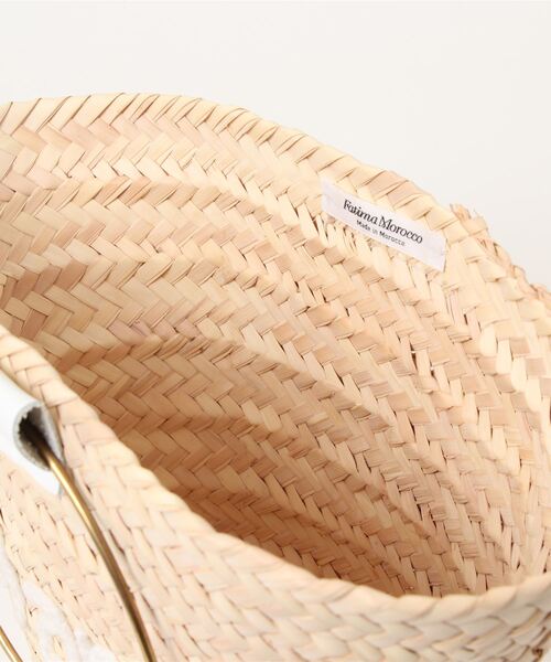 Fatima morocco(ファティマモロッコ)の「【W】【Fatima Morocco】ラウンドハンドルレザーロゴBAG(かごバッグ・レディース・ブラック系/ホワイト系・FREE)」の3枚目の写真